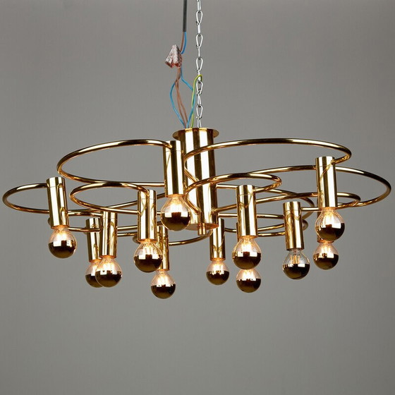 Image 1 of Lustre vintage en laiton par Hans Wilfried Hegger pour Cosack, 1970