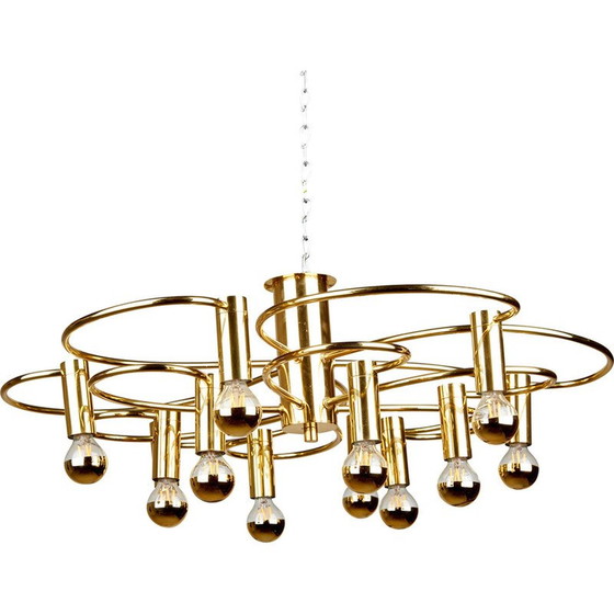Image 1 of Lustre vintage en laiton par Hans Wilfried Hegger pour Cosack, 1970