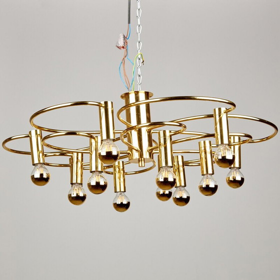 Image 1 of Lustre vintage en laiton par Hans Wilfried Hegger pour Cosack, 1970