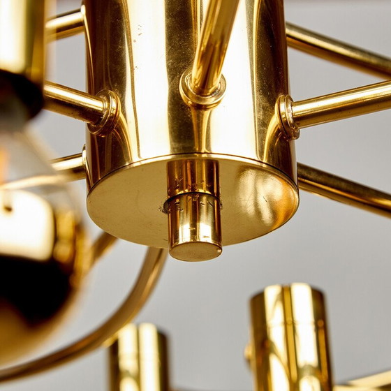Image 1 of Lustre vintage en laiton par Hans Wilfried Hegger pour Cosack, 1970