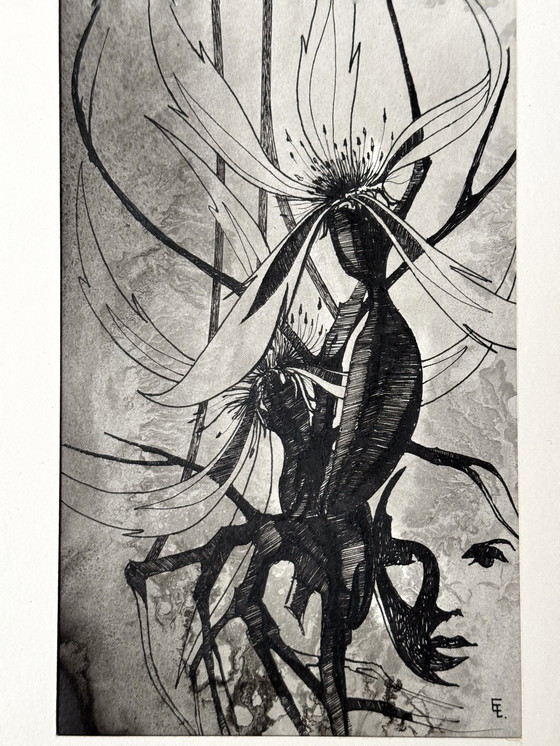 Image 1 of Eugène Eechaut (1928-2019) - Composition surréaliste à l'encre