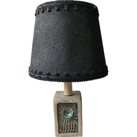 Image 1 of Lampe de chevet vintage en pierre et céramique émaillée