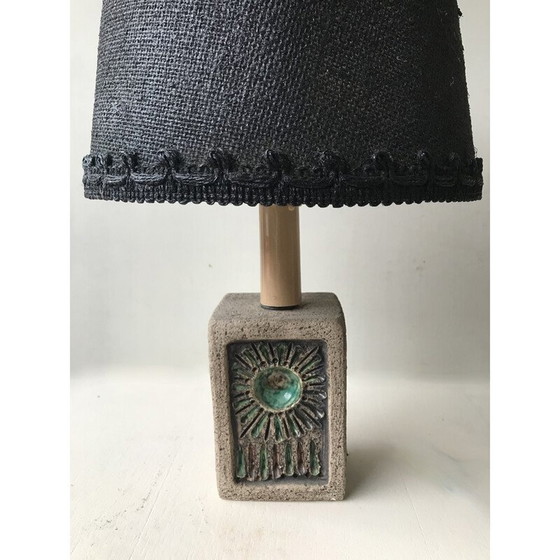 Image 1 of Lampe de chevet vintage en pierre et céramique émaillée