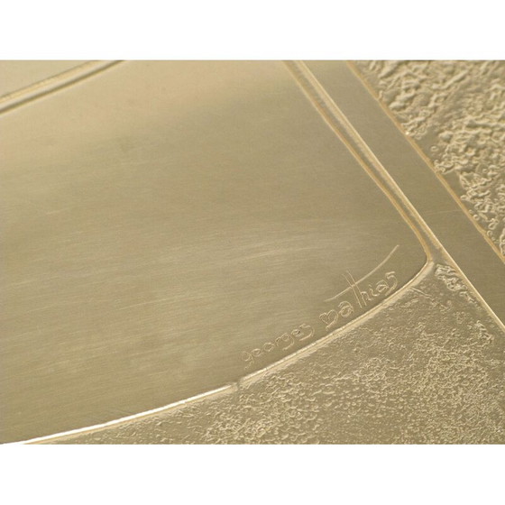 Image 1 of Table basse vintage en laiton gravé par Georges Mathias, 1970
