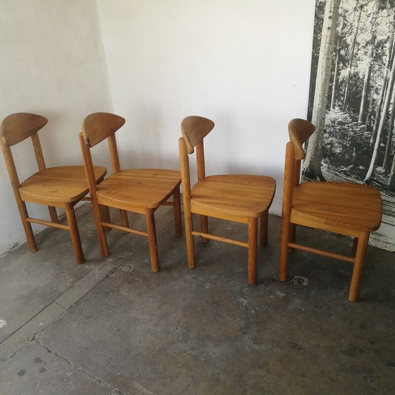 Image 1 of Ensemble de 4 chaises en pin vintage par Rainer Daumiller pour Hirtshals Savværk