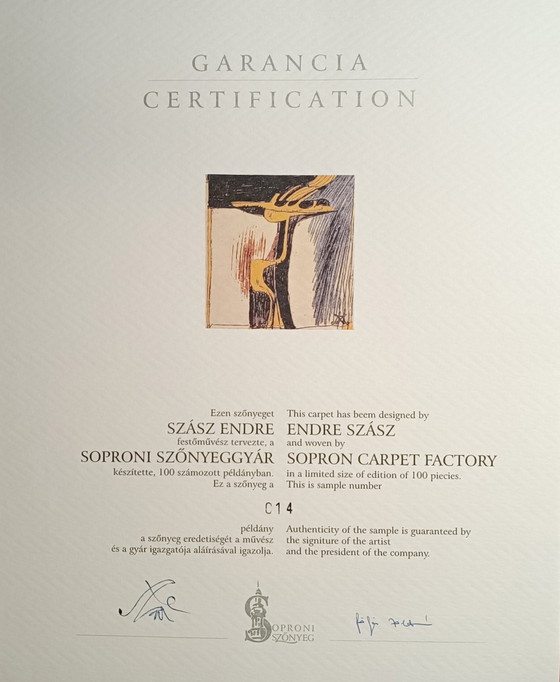 Image 1 of Tapis en édition limitée d'Endre Szasz, 200X200 Cm