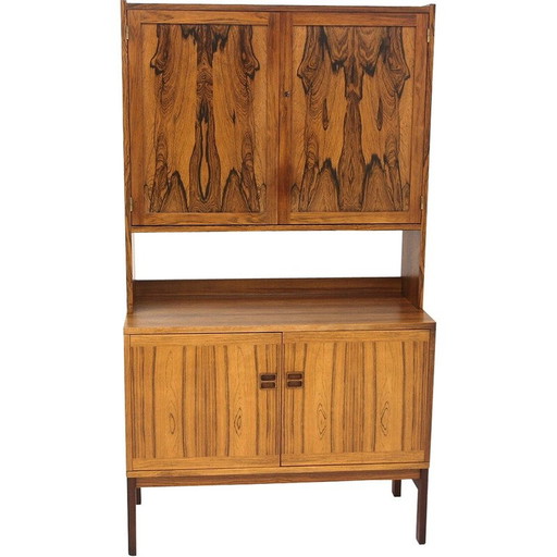 Meuble de bar vintage en palissandre en 2 parties, Suède 1960