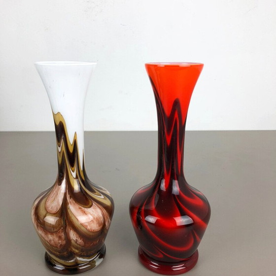 Image 1 of Paire de vases Pop Art par Opaline Florence, Italie, 1970