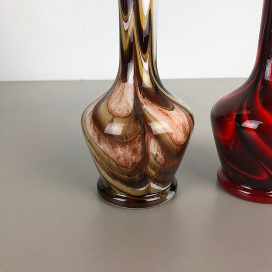 Image 1 of Paire de vases Pop Art par Opaline Florence, Italie, 1970