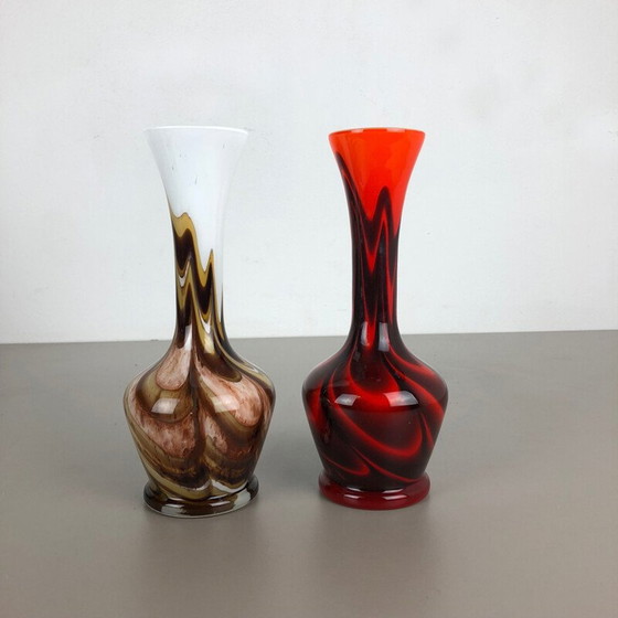 Image 1 of Paire de vases Pop Art par Opaline Florence, Italie, 1970