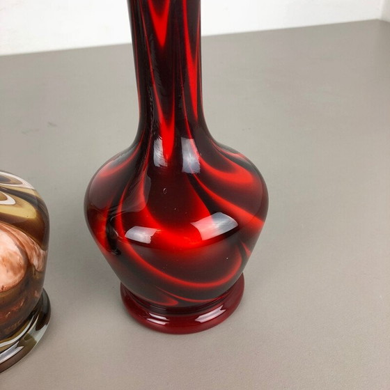 Image 1 of Paire de vases Pop Art par Opaline Florence, Italie, 1970