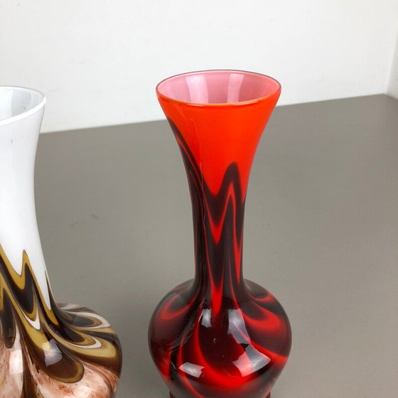 Image 1 of Paire de vases Pop Art par Opaline Florence, Italie, 1970