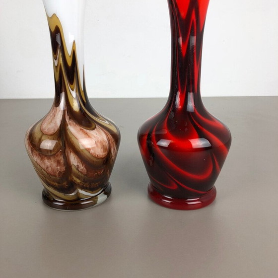 Image 1 of Paire de vases Pop Art par Opaline Florence, Italie, 1970