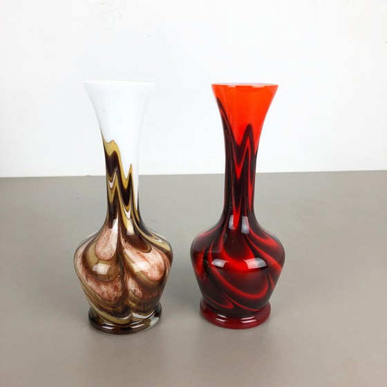 Image 1 of Paire de vases Pop Art par Opaline Florence, Italie, 1970