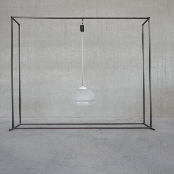 Lampe suspendue vintage en verre bicolore, Belgique – Suspensions, Glass (photo 11 of 11)