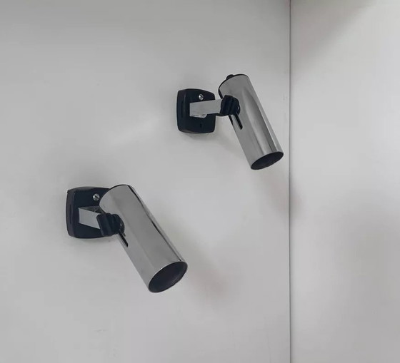 Image 1 of 2X Applique Vintage Orientable, Chromées, Targetti Italie 1970