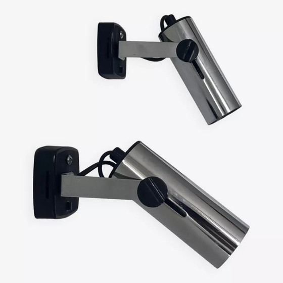 Image 1 of 2X Applique Vintage Orientable, Chromées, Targetti Italie 1970