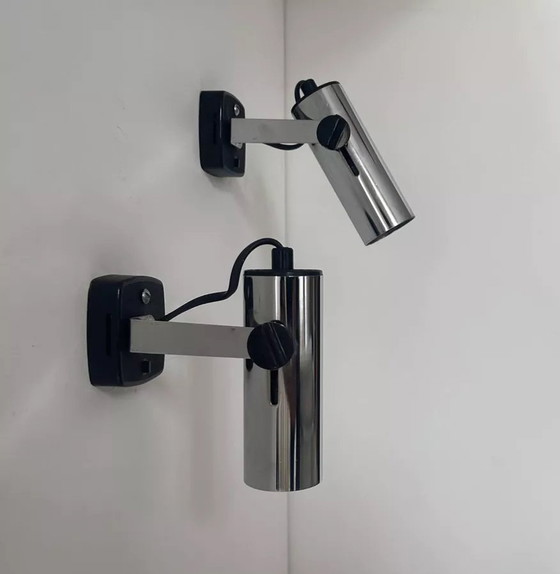 Image 1 of 2X Applique Vintage Orientable, Chromées, Targetti Italie 1970