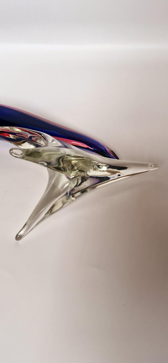 Image 1 of 60's Poli Seguso Large Murano Glass Sommerso Bird