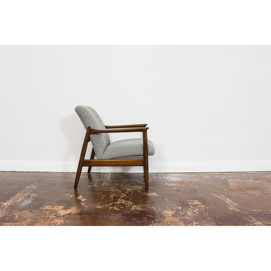 Image 1 of Paire de fauteuils GFM-64 en hêtre massif et tissu par Edmund Homa, Pologne 1960