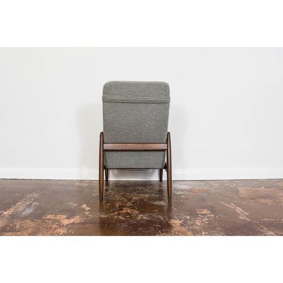 Image 1 of Paire de fauteuils GFM-64 en hêtre massif et tissu par Edmund Homa, Pologne 1960