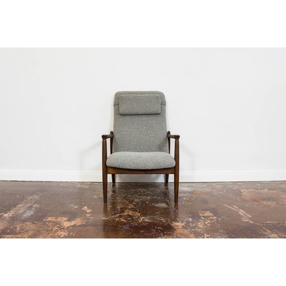 Image 1 of Paire de fauteuils GFM-64 en hêtre massif et tissu par Edmund Homa, Pologne 1960