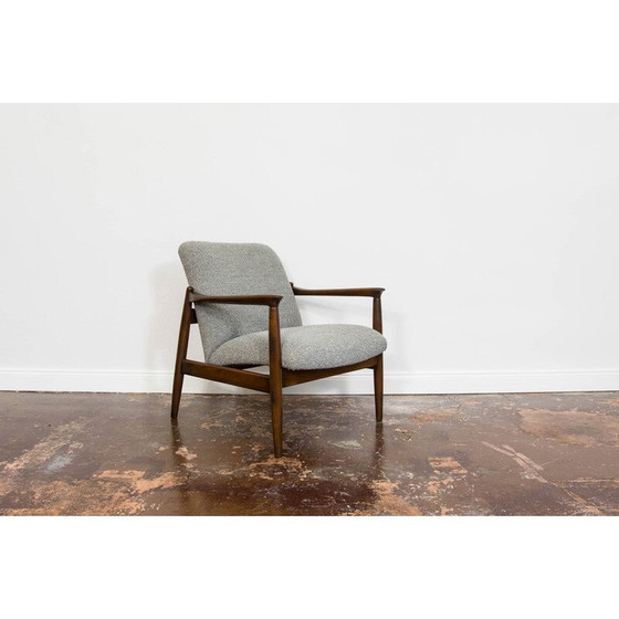 Image 1 of Paire de fauteuils GFM-64 en hêtre massif et tissu par Edmund Homa, Pologne 1960