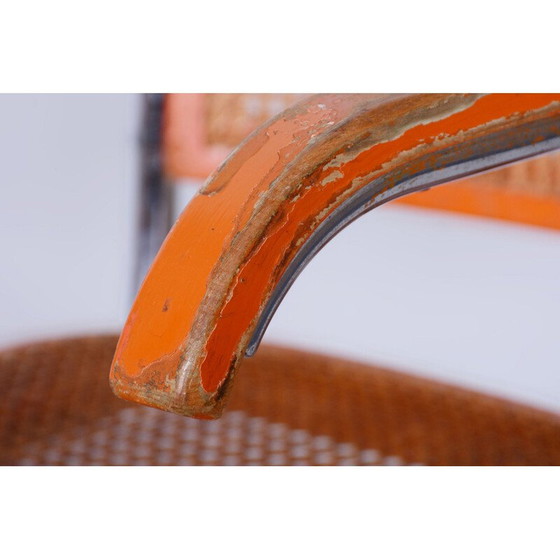 Image 1 of Paire de fauteuils vintage en hêtre et rotin de Robert Slezak, Tchécoslovaquie 1930
