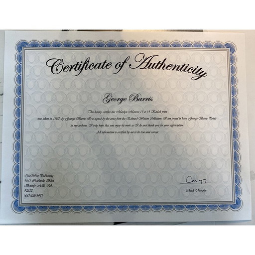 Photographie ancienne de Marilyn Monroe par G. Barris