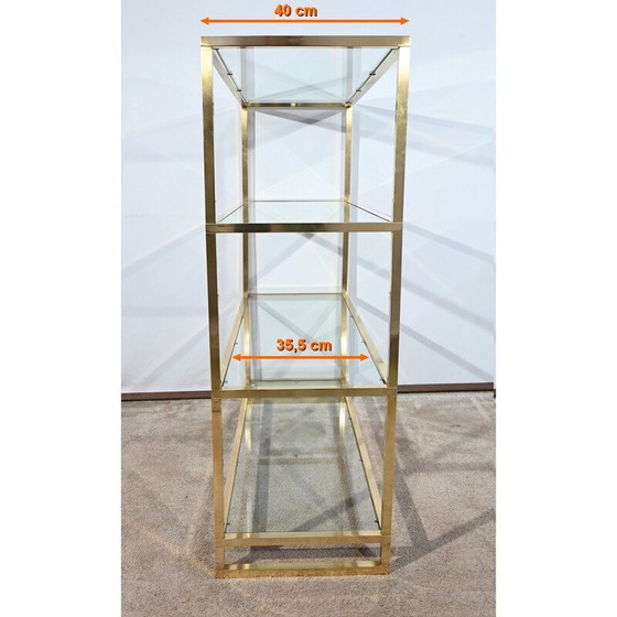 Image 1 of Etagère vintage en laiton et verre à 4 niveaux, 1970