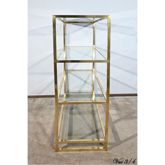 Image 1 of Etagère vintage en laiton et verre à 4 niveaux, 1970