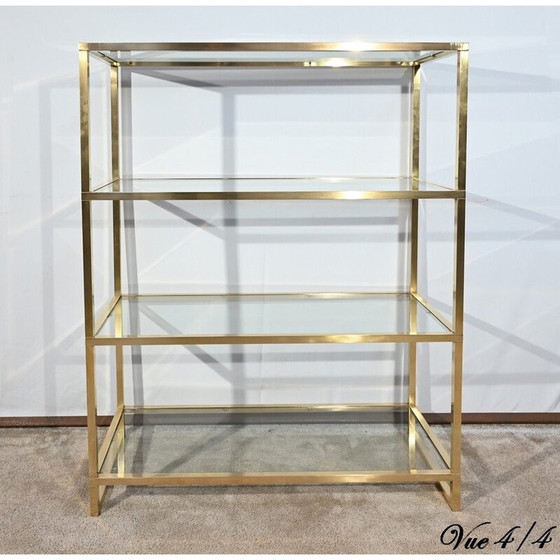 Image 1 of Etagère vintage en laiton et verre à 4 niveaux, 1970