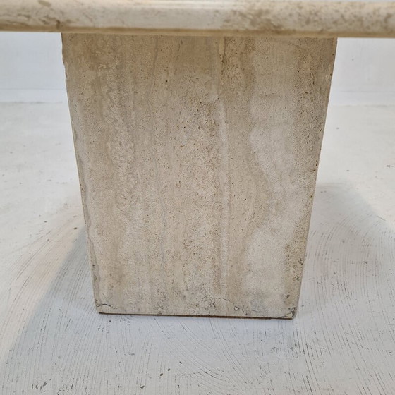 Image 1 of Table basse vintage italienne en travertin, 1980