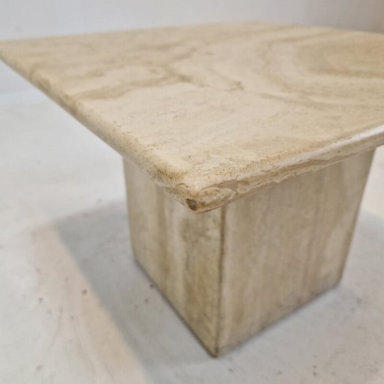 Image 1 of Table basse vintage italienne en travertin, 1980