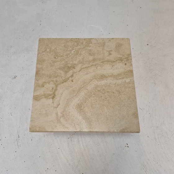 Image 1 of Table basse vintage italienne en travertin, 1980