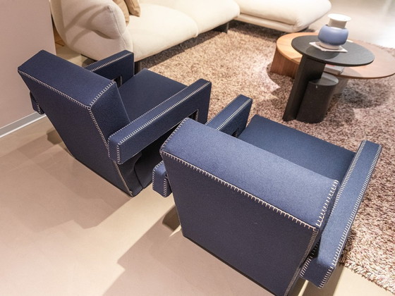 Image 1 of Cassina Armchair 637 Utrecht (New-Never Used) In Blu Wool.