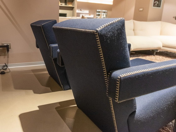 Image 1 of Cassina Armchair 637 Utrecht (New-Never Used) In Blu Wool.