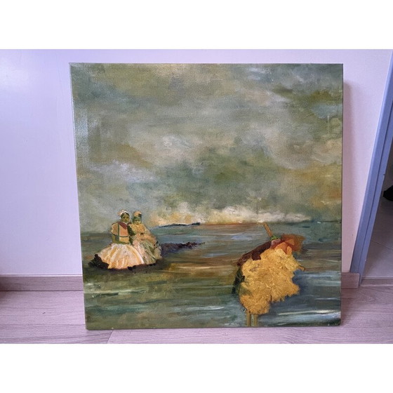 Image 1 of Huile sur toile vintage "Talking to the rocks 2" par Elodie Huré