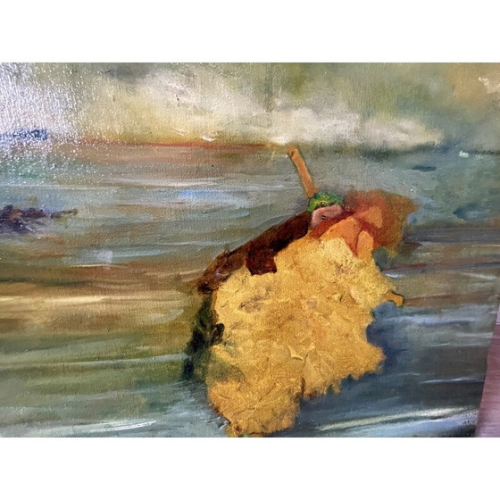 Image 1 of Huile sur toile vintage "Talking to the rocks 2" par Elodie Huré