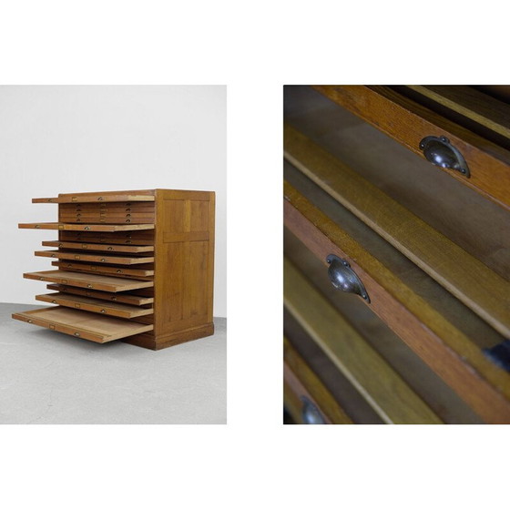 Image 1 of Classeur vintage en chêne avec plusieurs tiroirs, 1930