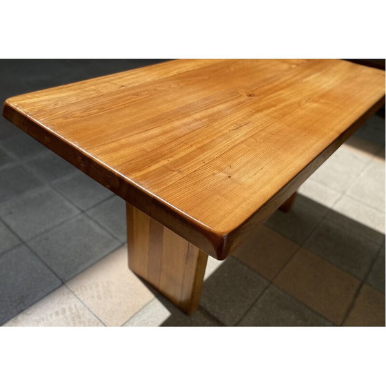 Image 1 of Vintage T14 Table en bois d'orme par Pierre Chapo, 1960