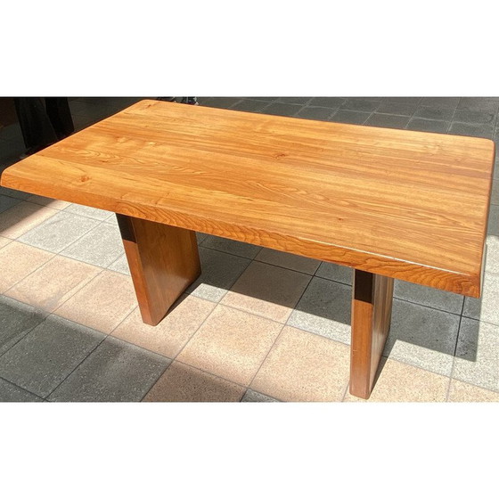 Image 1 of Vintage T14 Table en bois d'orme par Pierre Chapo, 1960