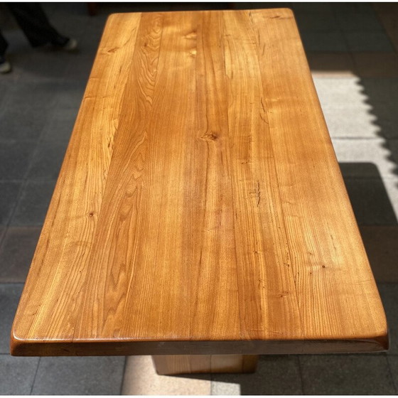 Image 1 of Vintage T14 Table en bois d'orme par Pierre Chapo, 1960