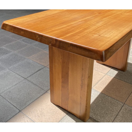 Image 1 of Vintage T14 Table en bois d'orme par Pierre Chapo, 1960
