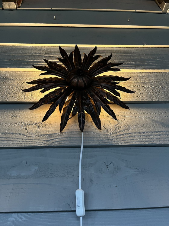 Image 1 of Lampe murale en forme de soleil Mid Century