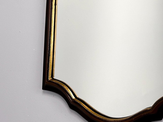 Image 1 of Miroir en bois vintage | Miroir festonné suspendu au mur