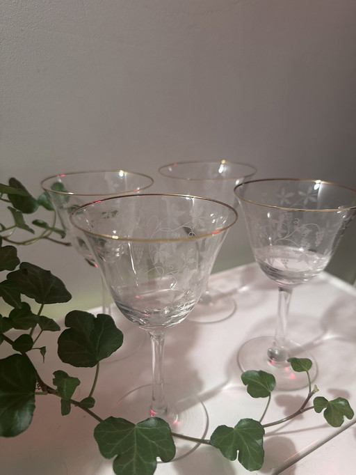 Verres à liqueur en cristal des années 60