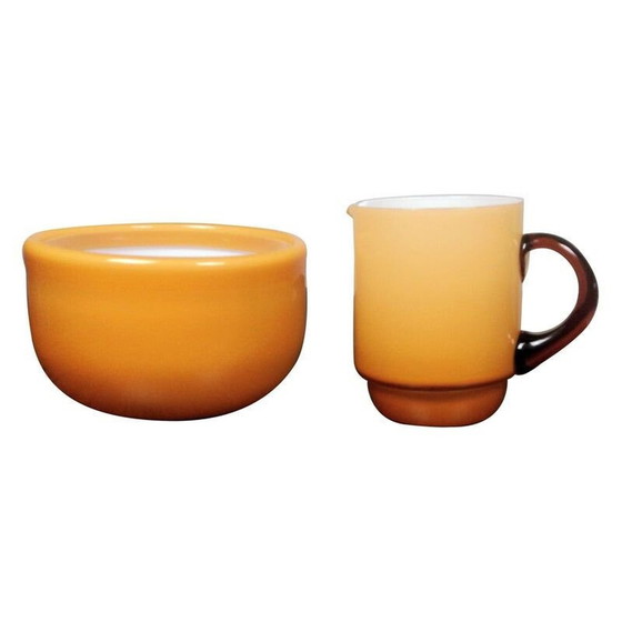 Image 1 of Pichet et bol en verre vintage par Michael Bang pour Holmegaard, 1970