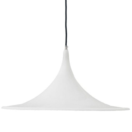 Image 1 of Lampe trompette vintage chapeau de sorcière Dijkstra plastique blanc