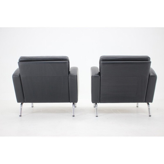 Image 1 of Paire de fauteuils en cuir vintage, Tchécoslovaquie 1970